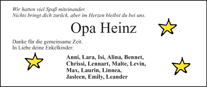  Traueranzeige für Heinz Stelloh vom 11.05.2016 aus Mindener Tageblatt