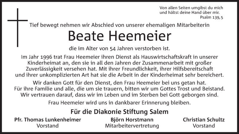  Traueranzeige für Beate Heemeier vom 12.10.2018 aus Mindener Tageblatt