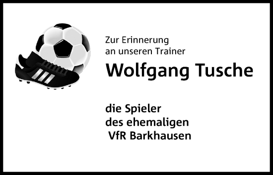 Anzeige von Wolfgang Tusche von 4401