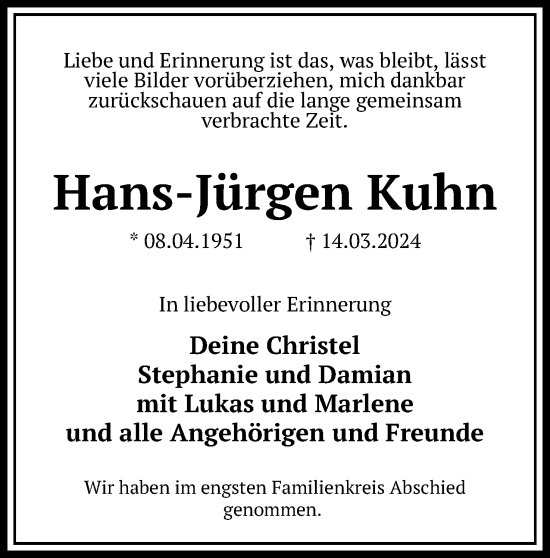 Anzeige von Hans-Jürgen Kuhn von 4401