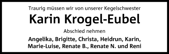 Anzeige von Karin Krogel-Eubel von 4401