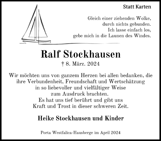 Anzeige von Ralf Stockhausen von 4401