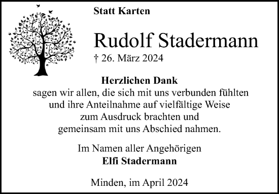 Anzeige von Rudolf Stadermann von 4401